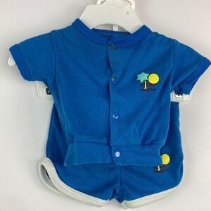 New York Kids vintage 2pc short sleeve sweat and shorts 3-6